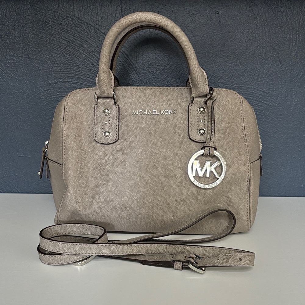 Michael Kors Taupe Satchel Bag